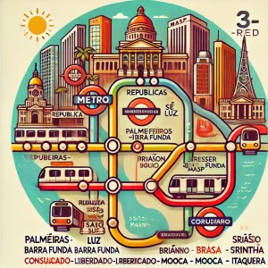 Quais são as estações de Metrô da Linha 3-Vermelha?