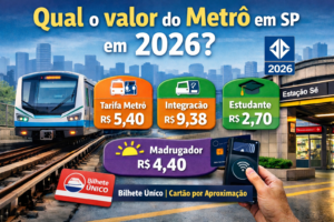 Qual o valor do metrô em SP em 2026?